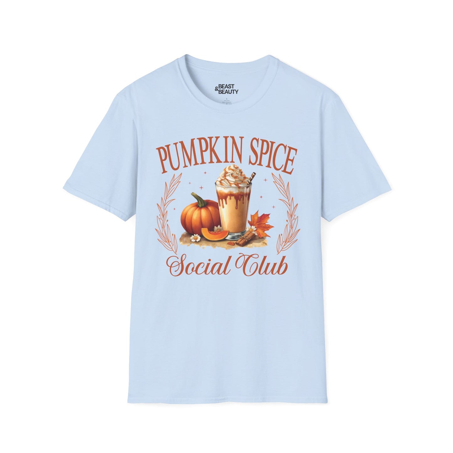 Pumpkin Spice Social Club Fall Halloween T-Shirt Light Blue / S gift_idea unique_gift personalised_gift