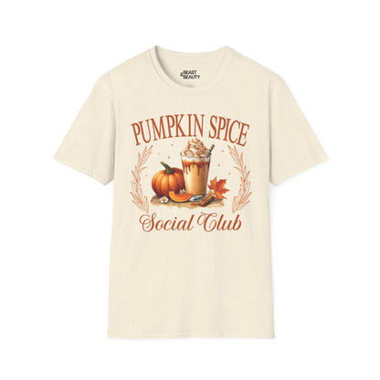 Pumpkin Spice Social Club Fall Halloween T-Shirt Natural / M gift_idea unique_gift personalised_gift