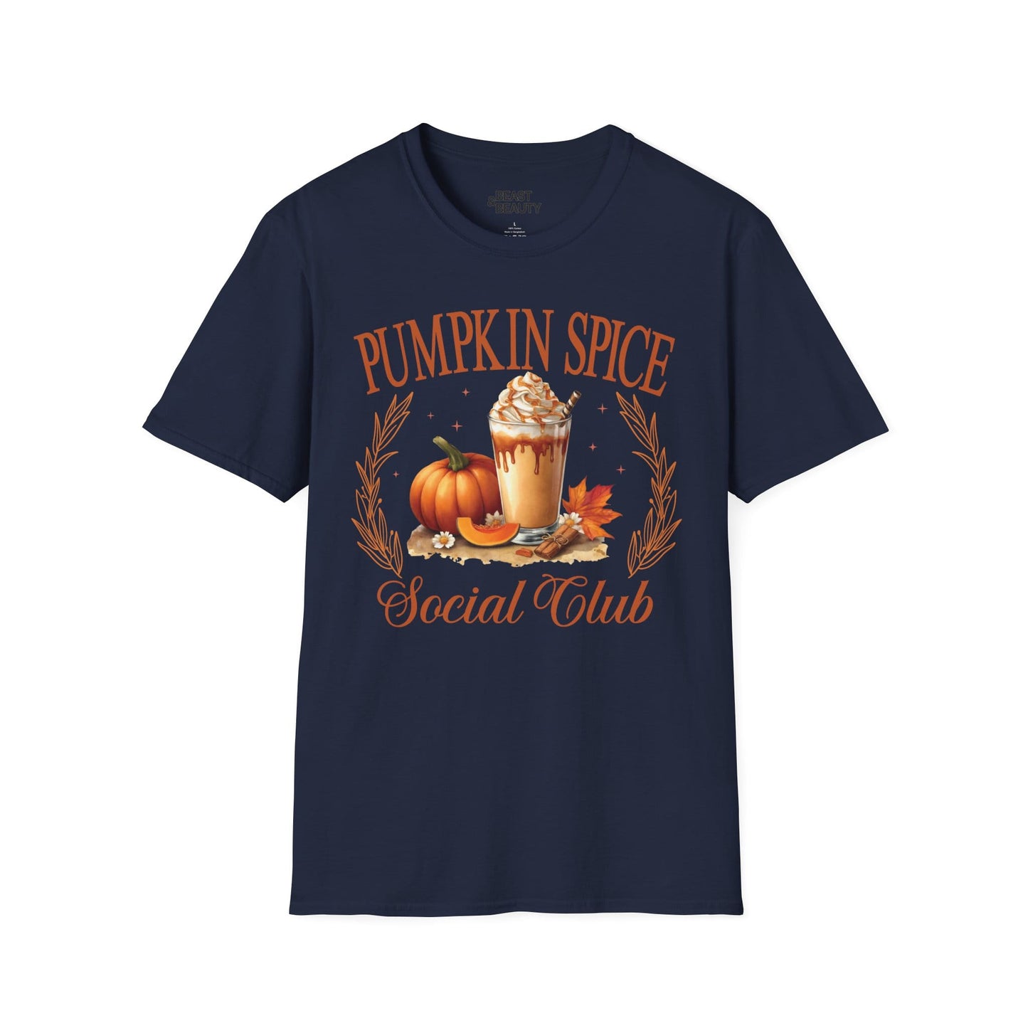 Pumpkin Spice Social Club Fall Halloween T-Shirt Navy / S gift_idea unique_gift personalised_gift