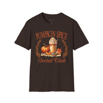 Pumpkin Spice Social Club Fall Halloween T-Shirt Dark Chocolate / S gift_idea unique_gift personalised_gift
