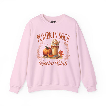 Pumpkin Spice Social Club Fall Sweatshirt Light Pink / S gift_idea unique_gift personalised_gift