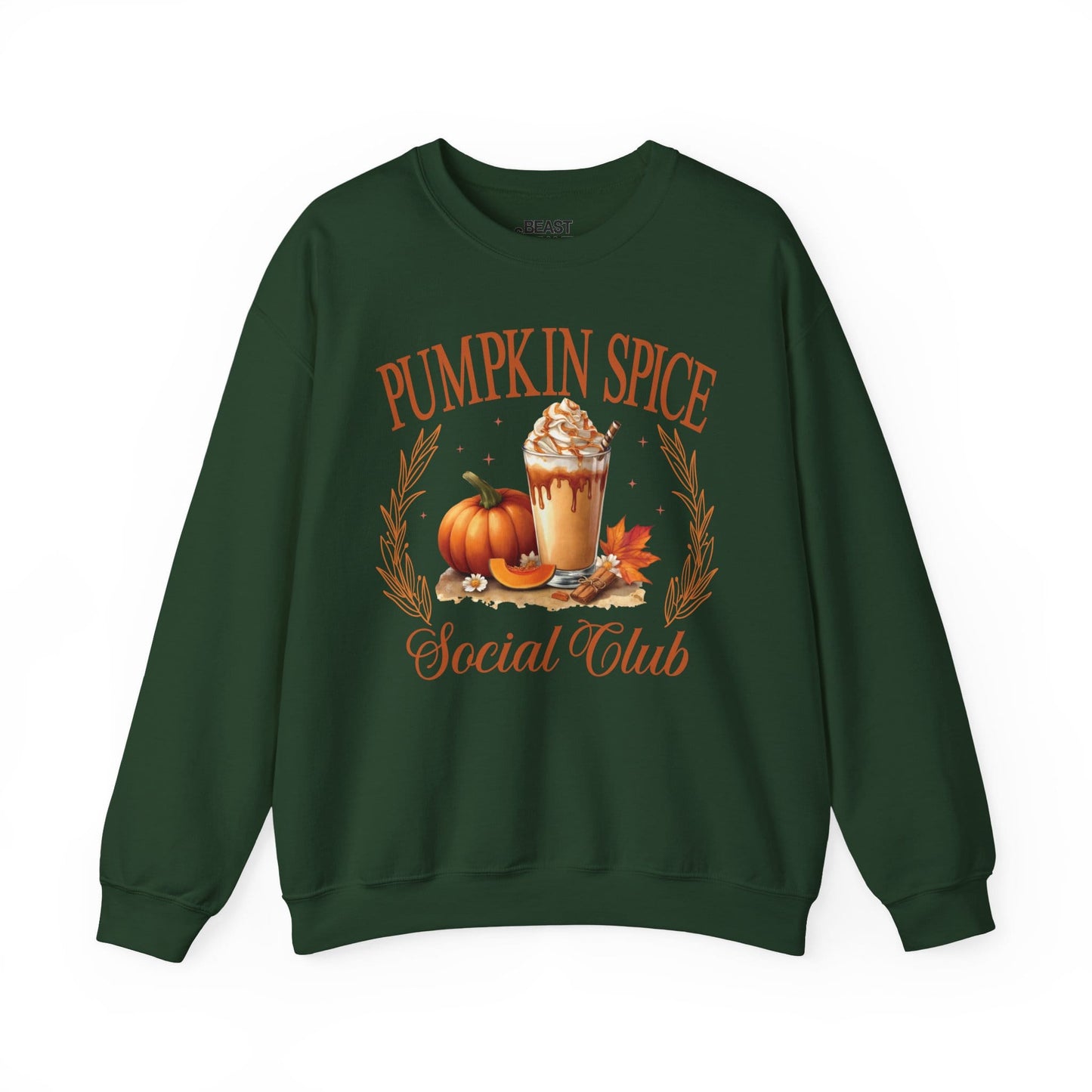 Pumpkin Spice Social Club Fall Sweatshirt Forest Green / S gift_idea unique_gift personalised_gift