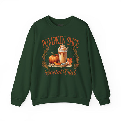 Pumpkin Spice Social Club Fall Sweatshirt Forest Green / S gift_idea unique_gift personalised_gift