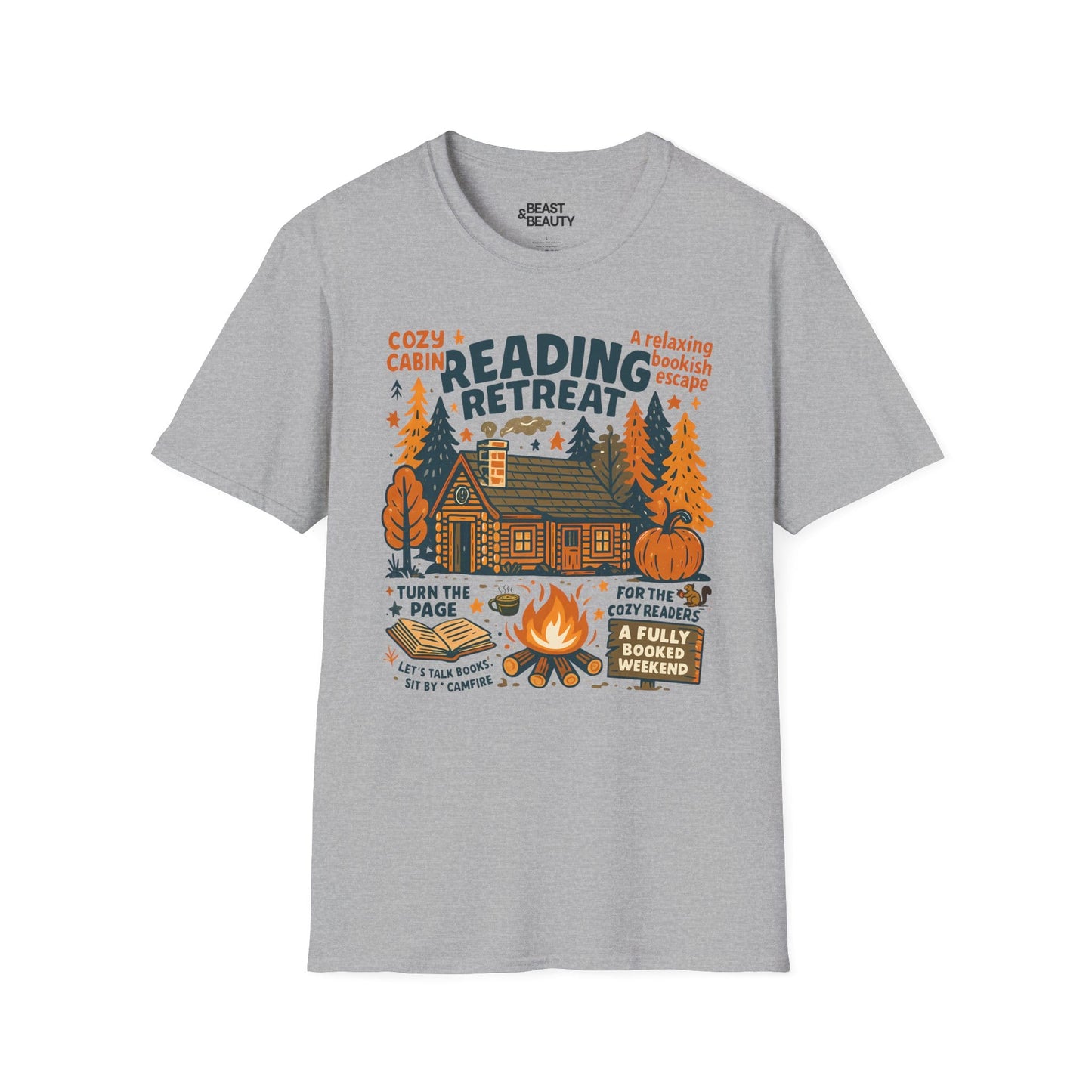 reading retreat cozy cabin t-shirt sport grey t-shirt uk book lover gift idea