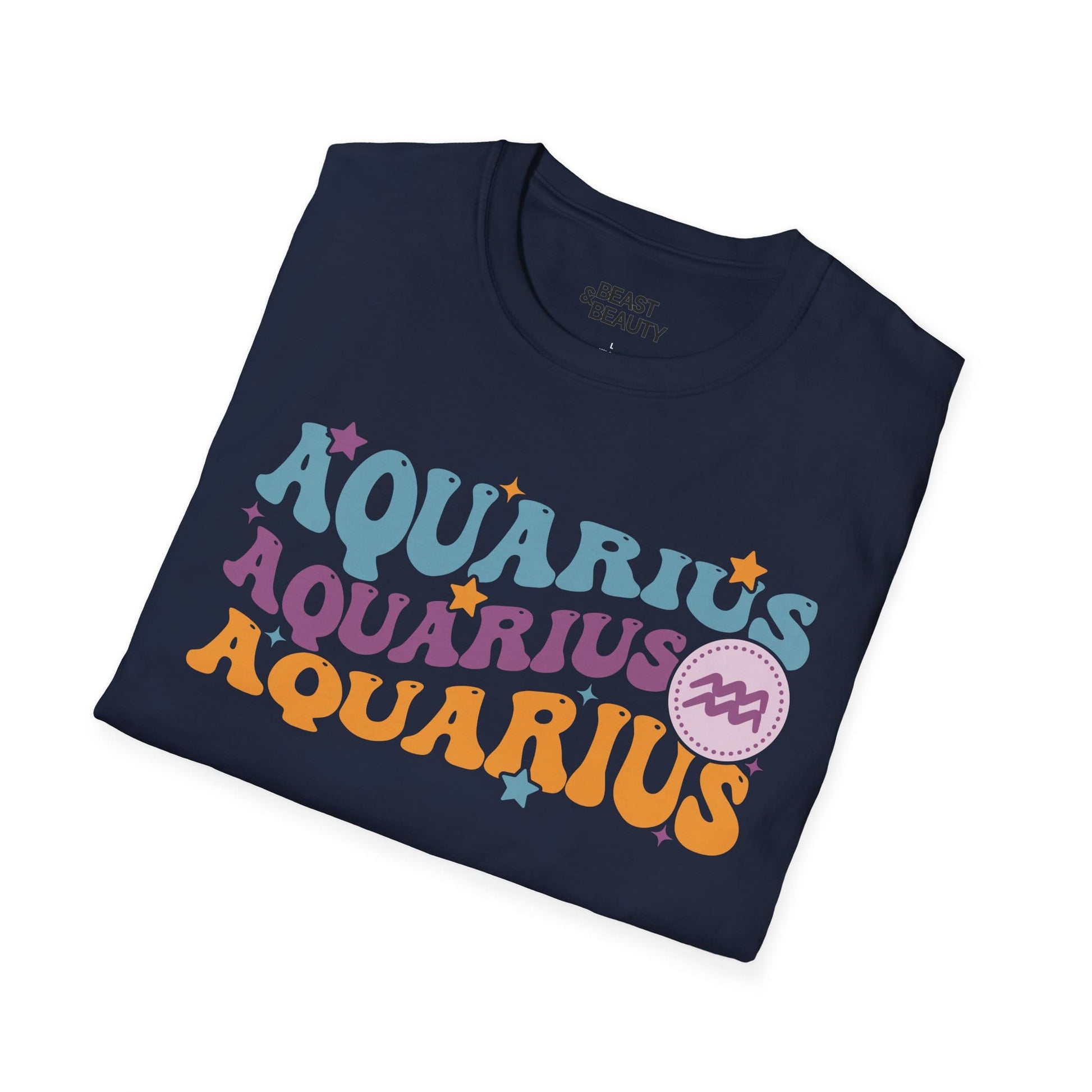 Retro Aquarius Zodiac Graphic T-Shirt gift_idea unique_gift personalised_gift