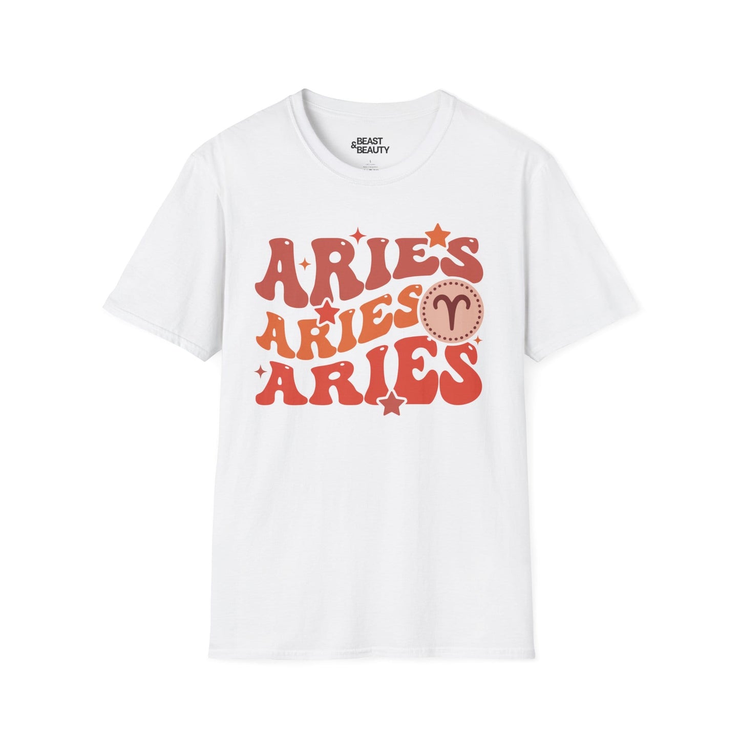 Retro Aries Zodiac Graphic T-Shirt White / S gift_idea unique_gift personalised_gift