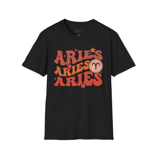 Retro Aries Zodiac Graphic T-Shirt Black / S gift_idea unique_gift personalised_gift