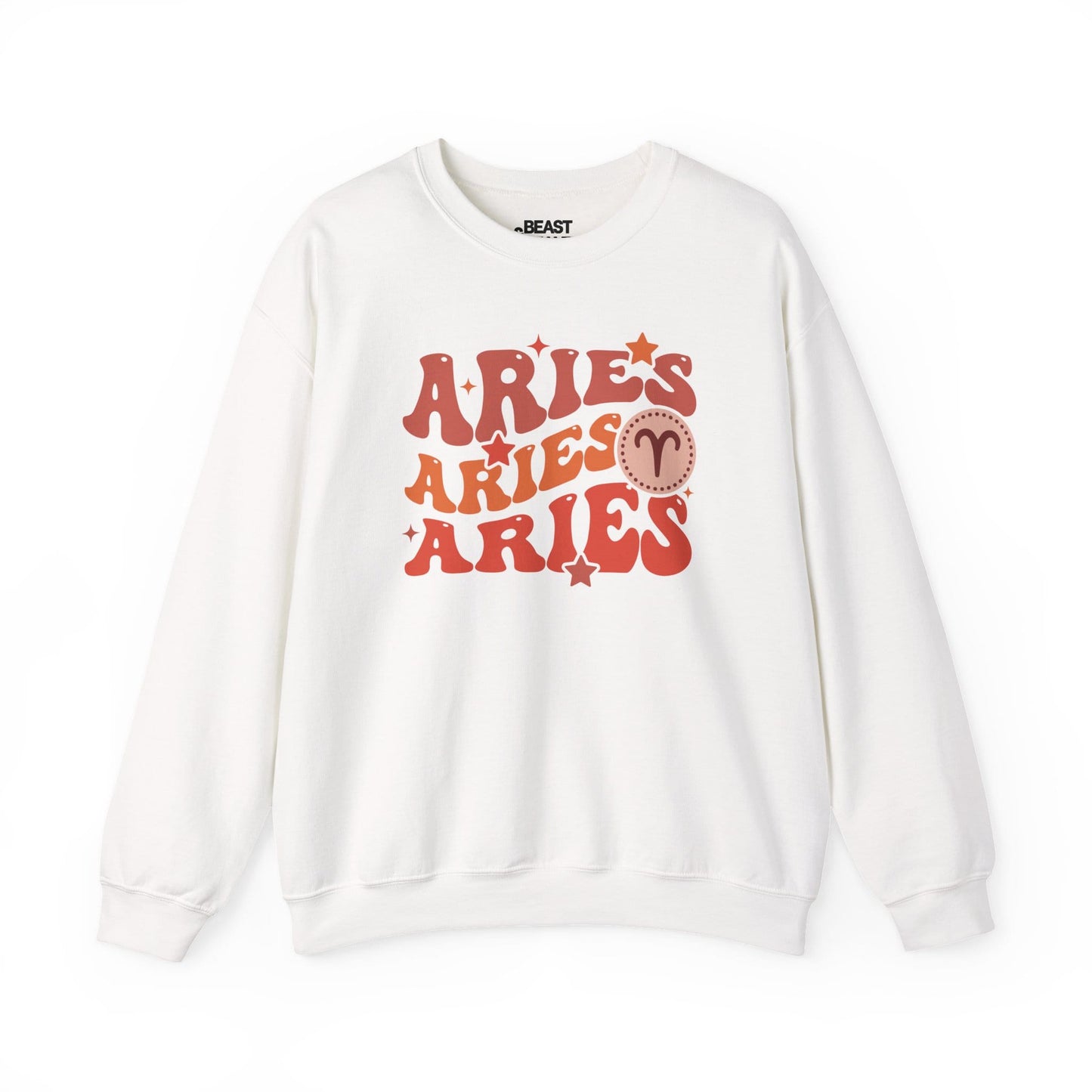 Retro Aries Zodiac Sign Adult Sweatshirt White / S gift_idea unique_gift personalised_gift