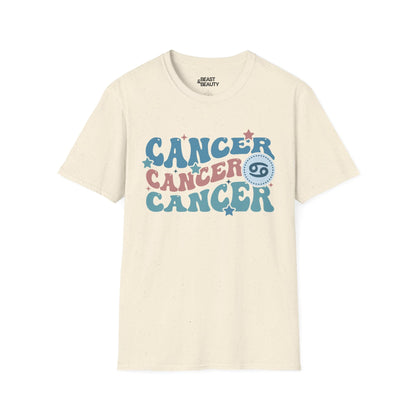 Retro Cancer Zodiac Graphic T-Shirt Natural / M gift_idea unique_gift personalised_gift
