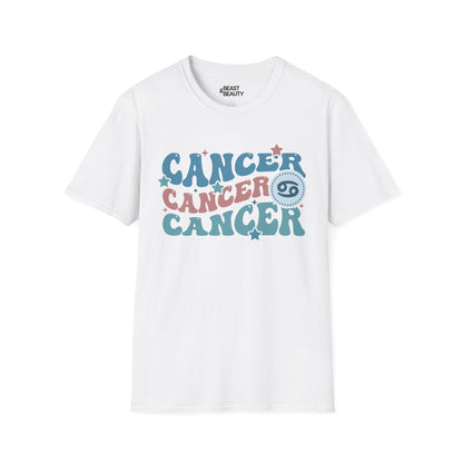 Retro Cancer Zodiac Graphic T-Shirt White / S gift_idea unique_gift personalised_gift