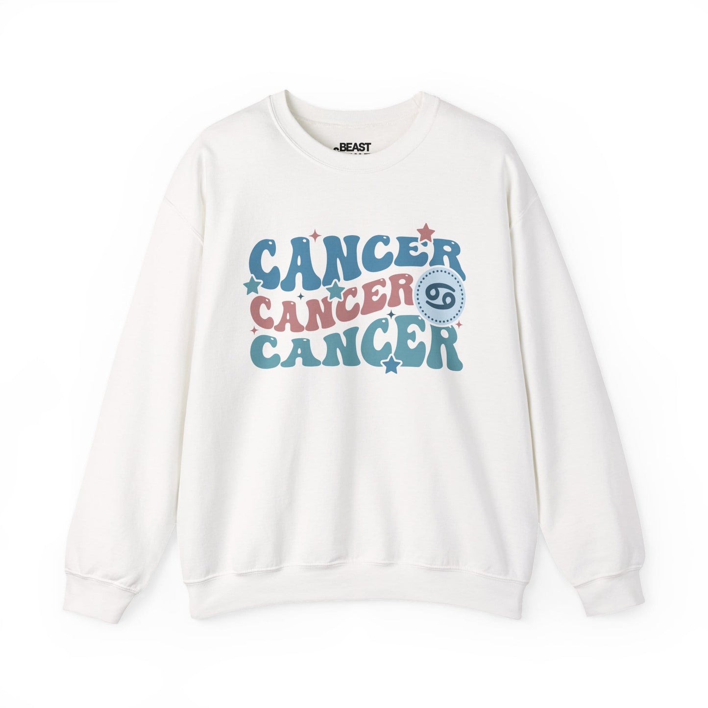 Retro Cancer Zodiac Sign Adult Sweatshirt White / S gift_idea unique_gift personalised_gift
