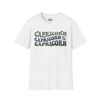 Retro Capricorn Zodiac Graphic T-Shirt White / S gift_idea unique_gift personalised_gift