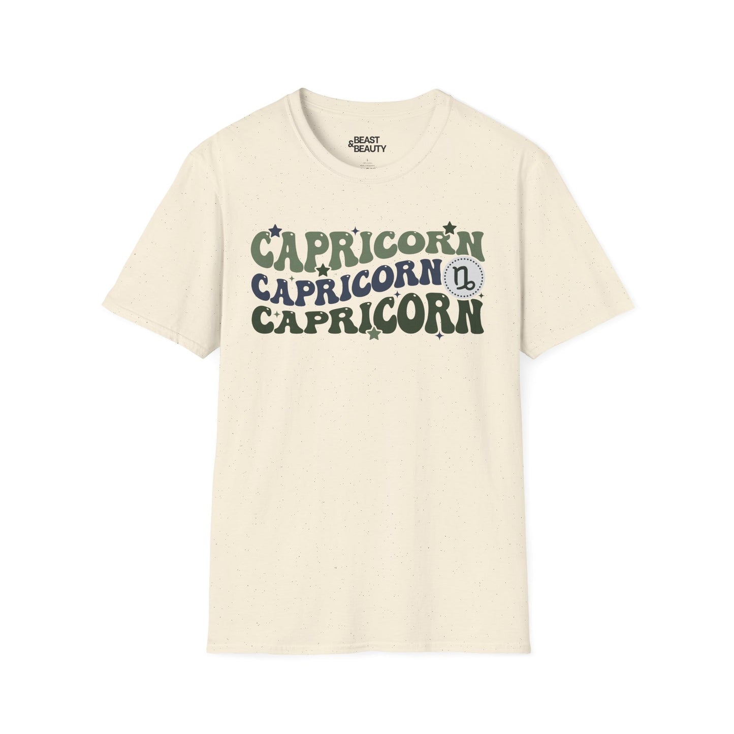 Retro Capricorn Zodiac Graphic T-Shirt Natural / M gift_idea unique_gift personalised_gift