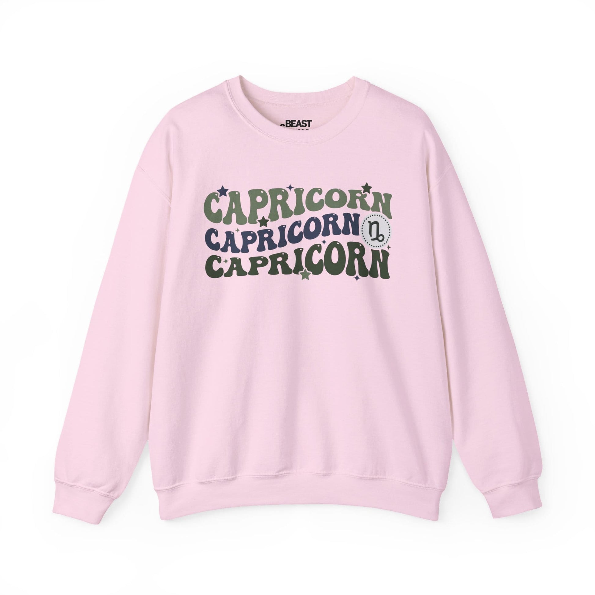 Retro Capricorn Zodiac Sign Adult Sweatshirt Light Pink / S gift_idea unique_gift personalised_gift
