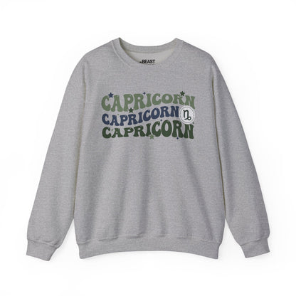 Retro Capricorn Zodiac Sign Adult Sweatshirt Sport Grey / S gift_idea unique_gift personalised_gift