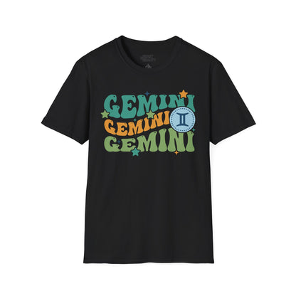 Retro Gemini Zodiac Graphic T-Shirt Black / S gift_idea unique_gift personalised_gift