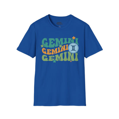 Retro Gemini Zodiac Graphic T-Shirt Royal / S gift_idea unique_gift personalised_gift