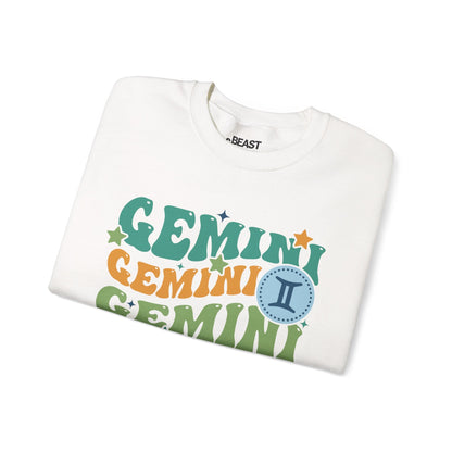 Retro Gemini Zodiac Sign Adult Sweatshirt gift_idea unique_gift personalised_gift
