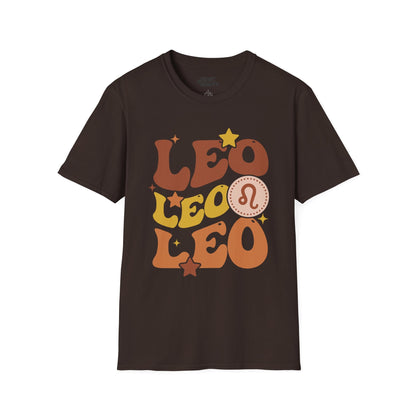 Retro Leo Zodiac Graphic T-Shirt Dark Chocolate / M gift_idea unique_gift personalised_gift