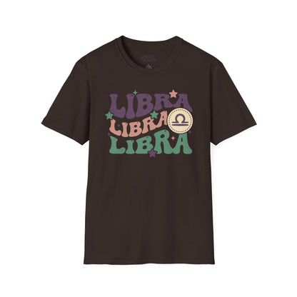 Retro Libra Zodiac Graphic T-Shirt Dark Chocolate / M gift_idea unique_gift personalised_gift