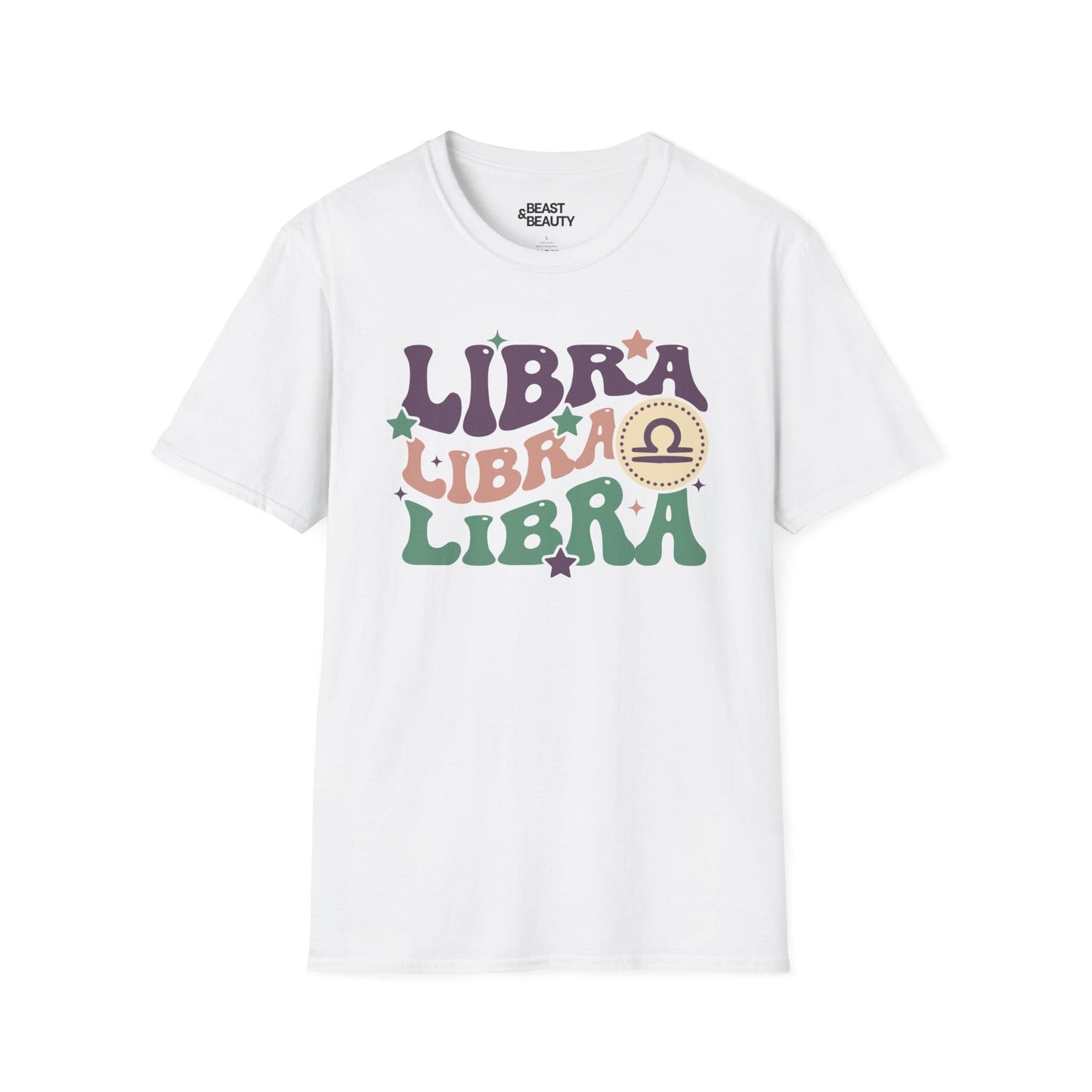 Retro Libra Zodiac Graphic T-Shirt White / S gift_idea unique_gift personalised_gift
