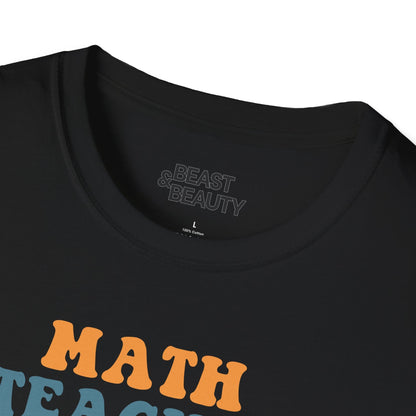 Retro Math Teacher Funny Graphic T-Shirt gift_idea unique_gift personalised_gift