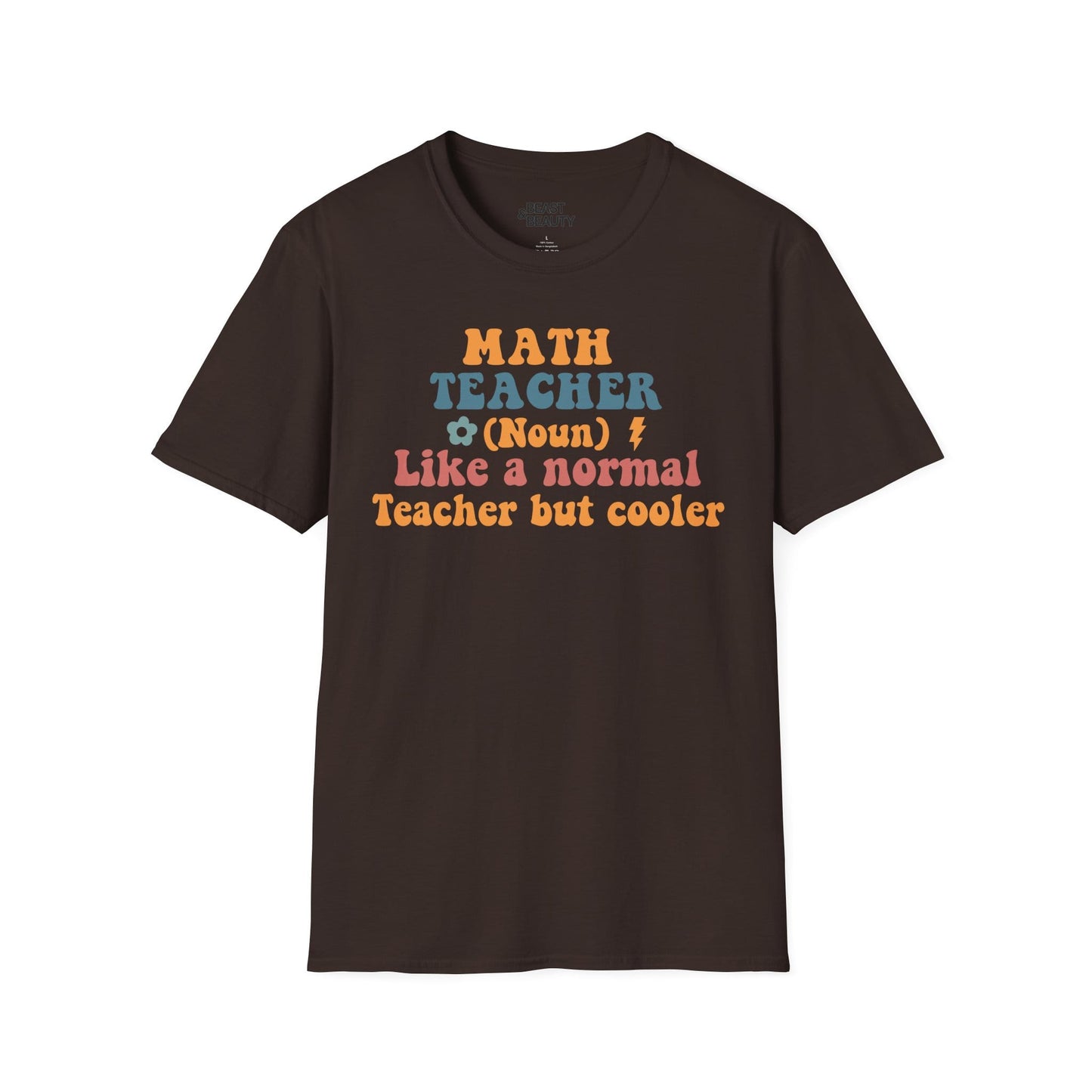 Retro Math Teacher Funny Graphic T-Shirt Dark Chocolate / M gift_idea unique_gift personalised_gift