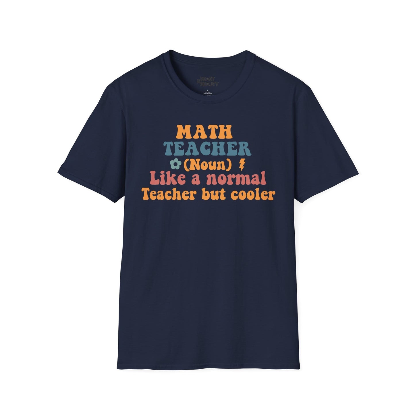 Retro Math Teacher Funny Graphic T-Shirt Navy / S gift_idea unique_gift personalised_gift