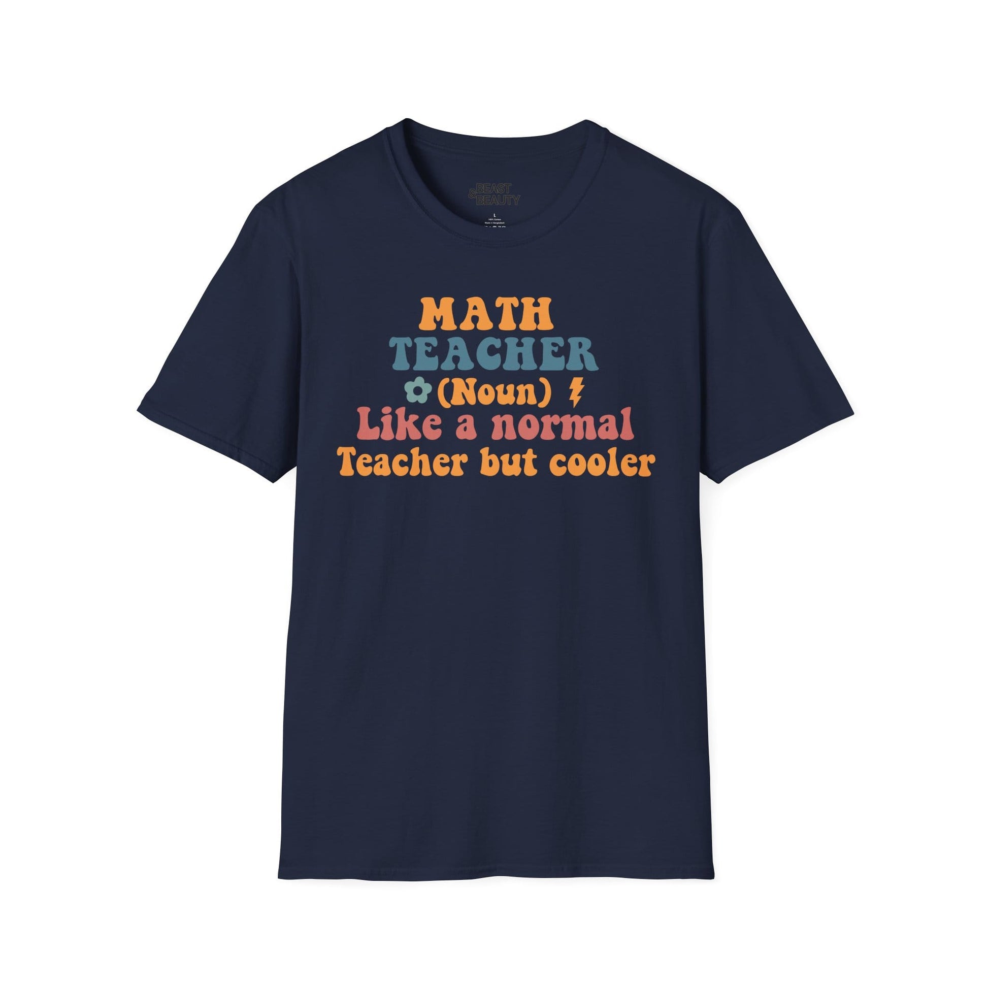 Retro Math Teacher Funny Graphic T-Shirt Navy / S gift_idea unique_gift personalised_gift