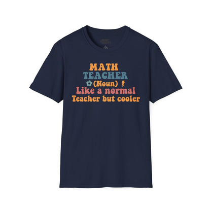 Retro Math Teacher Funny Graphic T-Shirt Navy / S gift_idea unique_gift personalised_gift