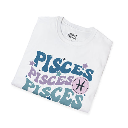 Retro Pisces Zodiac Graphic T-Shirt gift_idea unique_gift personalised_gift