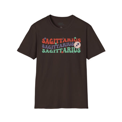 Retro Sagittarius Zodiac Graphic T-Shirt Dark Chocolate / M gift_idea unique_gift personalised_gift