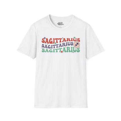Retro Sagittarius Zodiac Graphic T-Shirt White / S gift_idea unique_gift personalised_gift