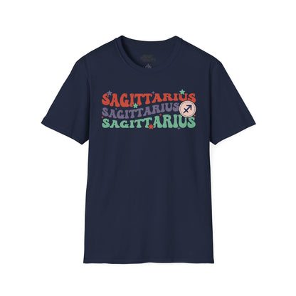 Retro Sagittarius Zodiac Graphic T-Shirt Navy / S gift_idea unique_gift personalised_gift