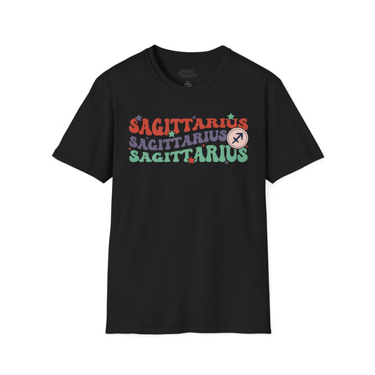 Retro Sagittarius Zodiac Graphic T-Shirt Black / S gift_idea unique_gift personalised_gift