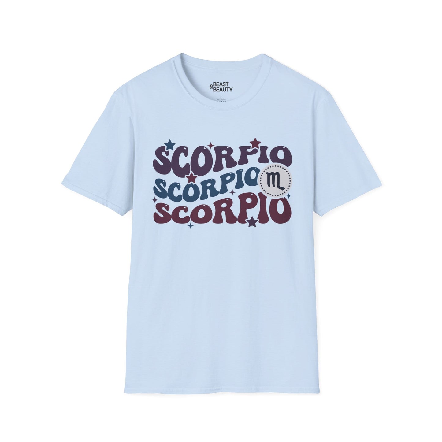 Retro Scorpio Zodiac Graphic T-Shirt Light Blue / S gift_idea unique_gift personalised_gift