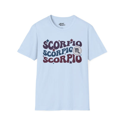 Retro Scorpio Zodiac Graphic T-Shirt Light Blue / S gift_idea unique_gift personalised_gift