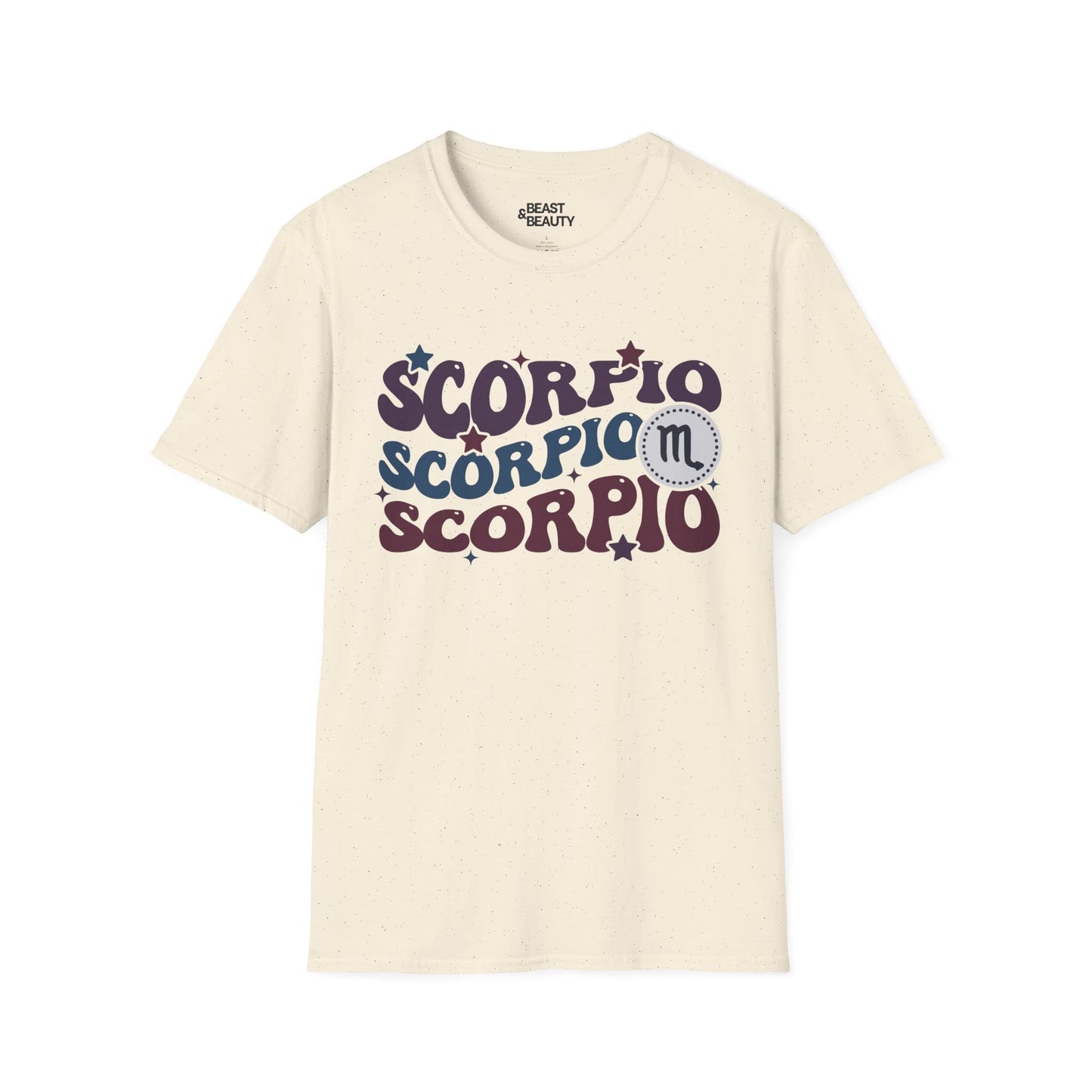 Retro Scorpio Zodiac Graphic T-Shirt Natural / M gift_idea unique_gift personalised_gift