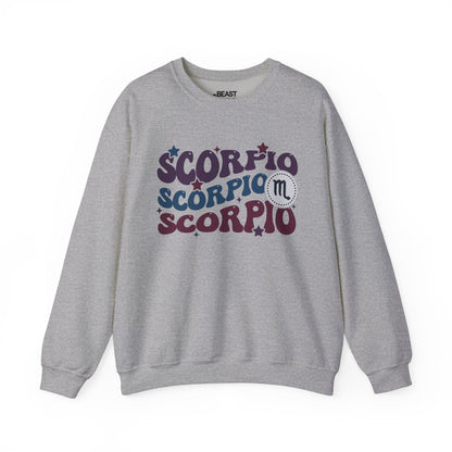 Retro Scorpio Zodiac Sign Adult Sweatshirt Sport Grey / S gift_idea unique_gift personalised_gift