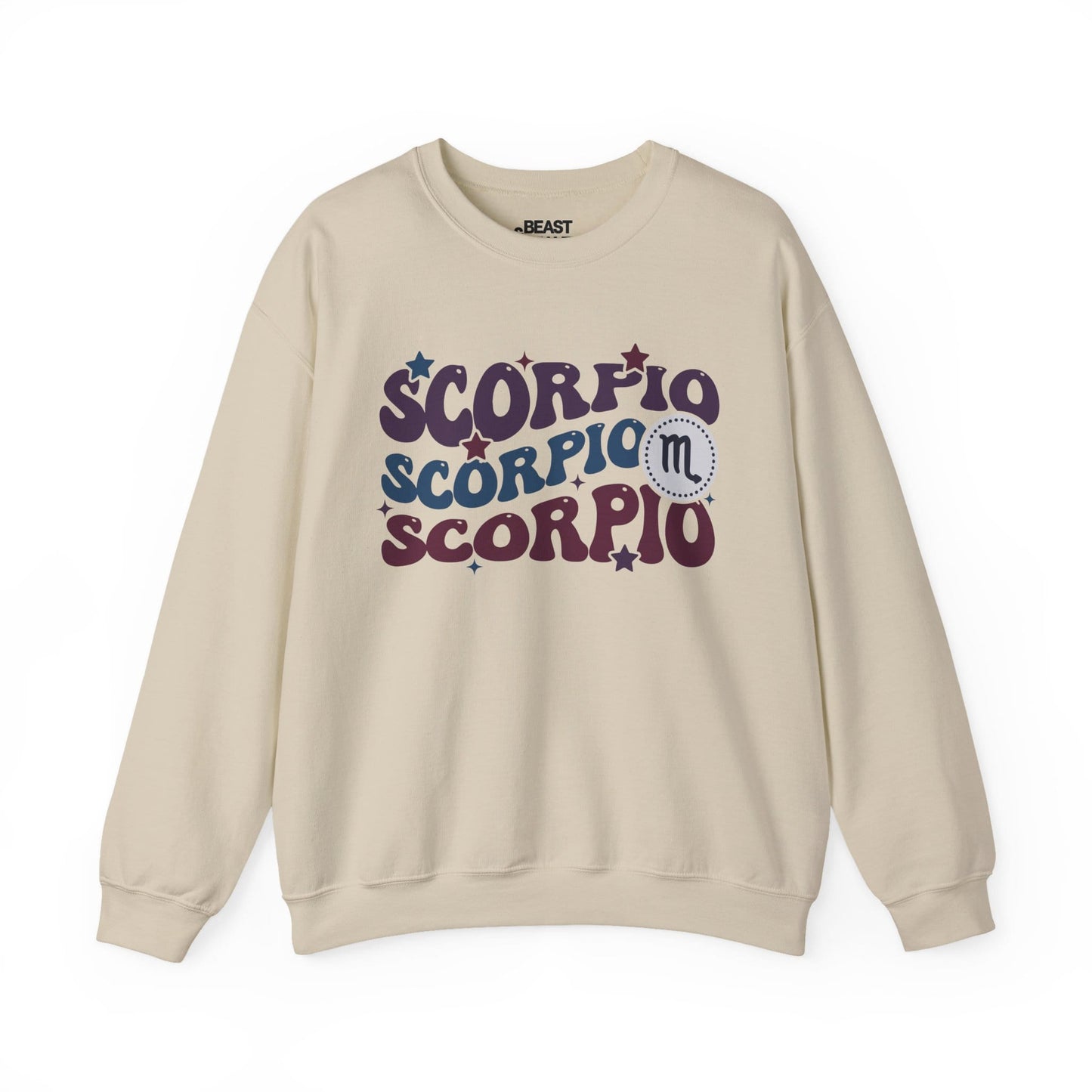 Retro Scorpio Zodiac Sign Adult Sweatshirt Sand / S gift_idea unique_gift personalised_gift