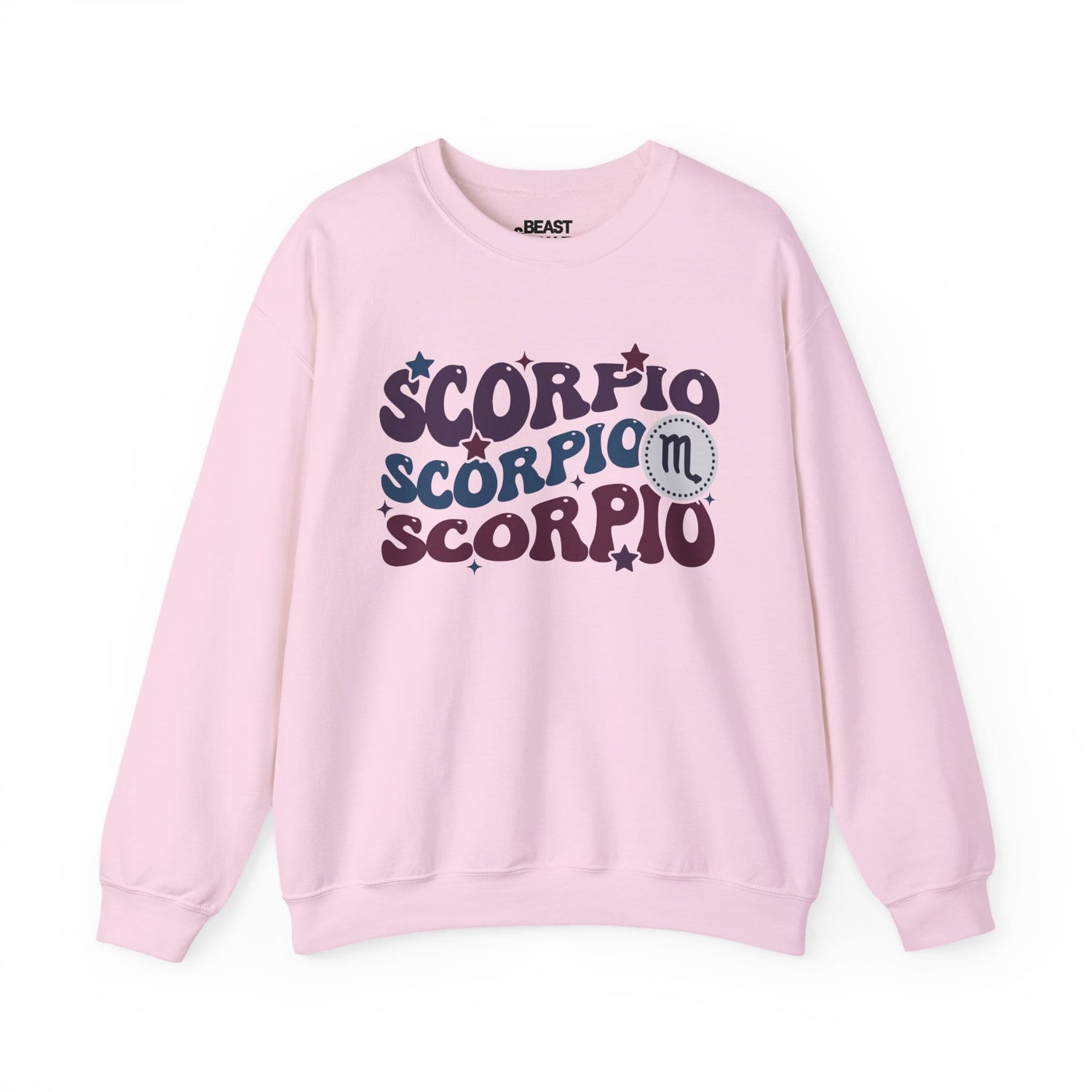 Retro Scorpio Zodiac Sign Adult Sweatshirt Light Pink / S gift_idea unique_gift personalised_gift