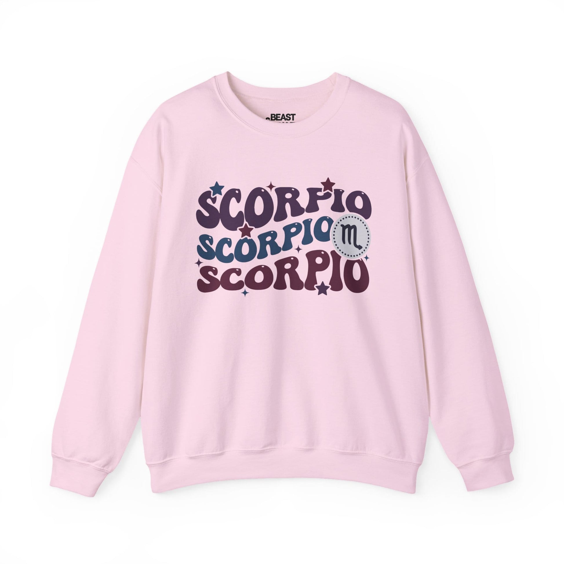 Retro Scorpio Zodiac Sign Adult Sweatshirt Light Pink / S gift_idea unique_gift personalised_gift