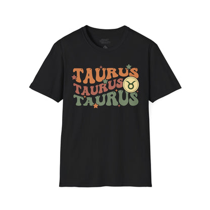 Retro Taurus Zodiac Graphic T-Shirt Black / S gift_idea unique_gift personalised_gift