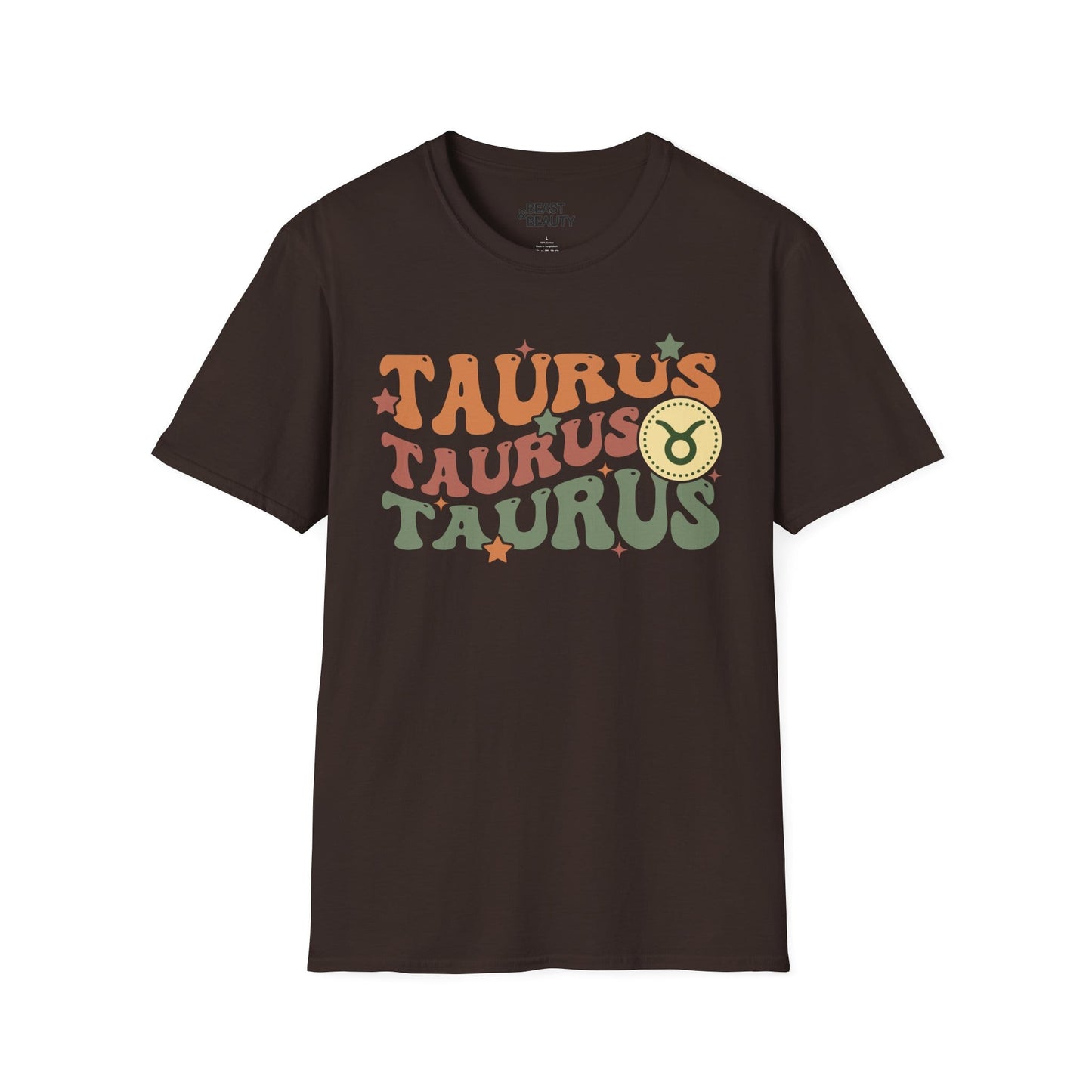 Retro Taurus Zodiac Graphic T-Shirt Dark Chocolate / M gift_idea unique_gift personalised_gift