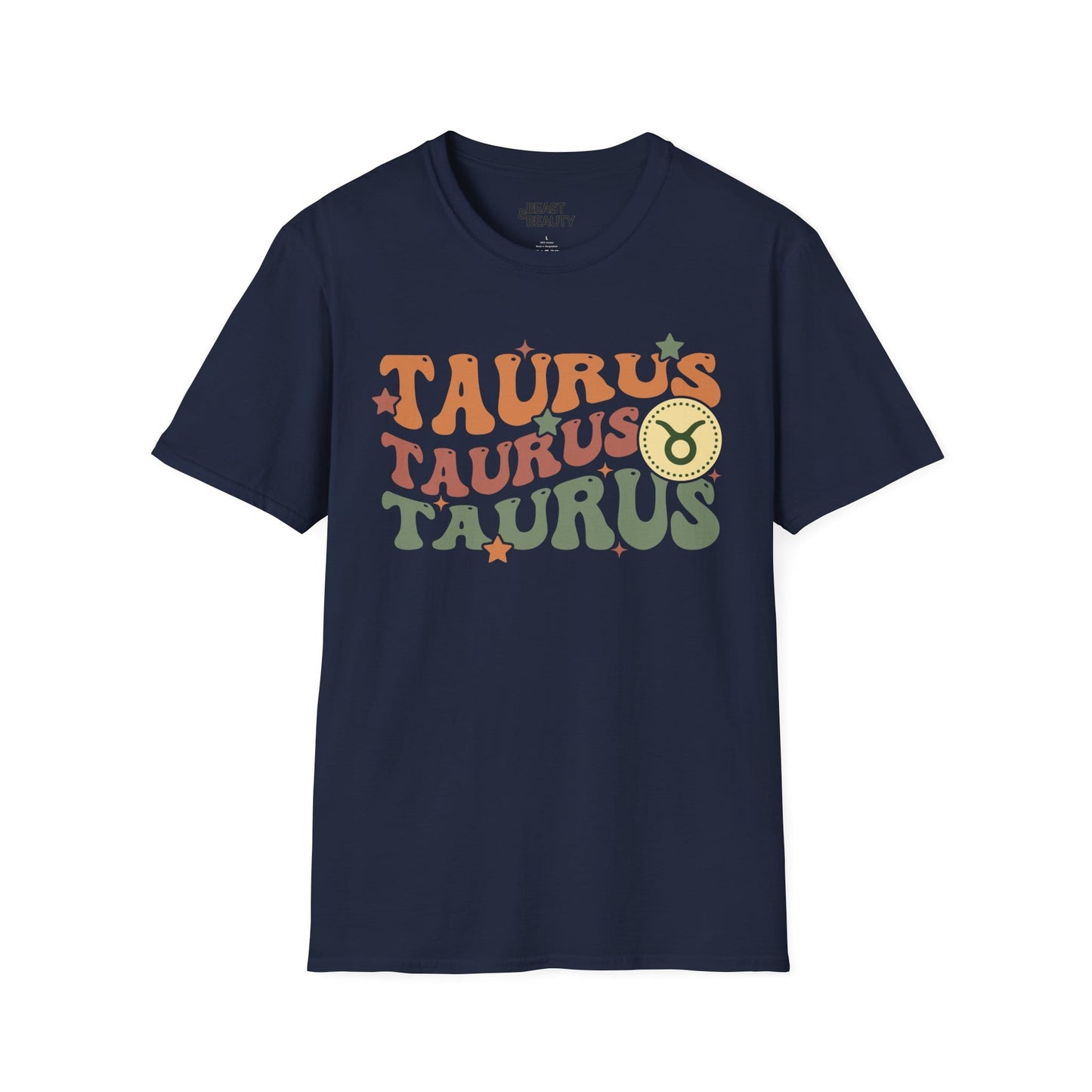 Retro Taurus Zodiac Graphic T-Shirt Navy / S gift_idea unique_gift personalised_gift