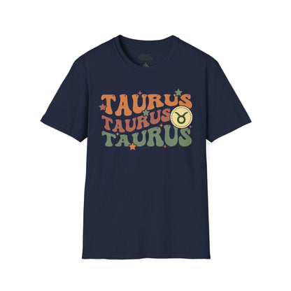 Retro Taurus Zodiac Graphic T-Shirt Navy / S gift_idea unique_gift personalised_gift