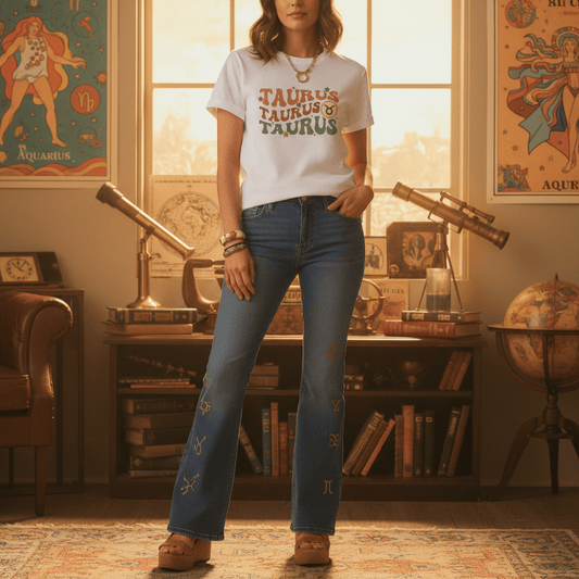 Retro Taurus Zodiac Graphic T-Shirt gift_idea unique_gift personalised_gift