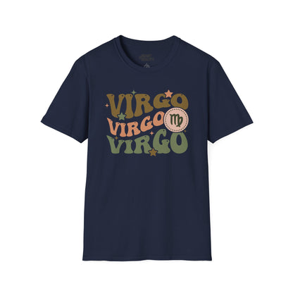 Retro Virgo Zodiac Graphic T-Shirt Navy / S gift_idea unique_gift personalised_gift