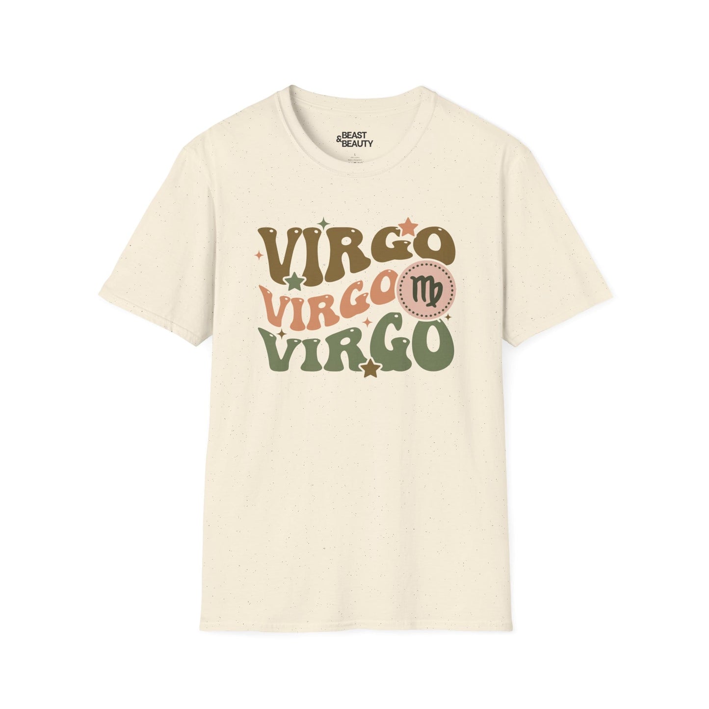 Retro Virgo Zodiac Graphic T-Shirt Natural / M gift_idea unique_gift personalised_gift