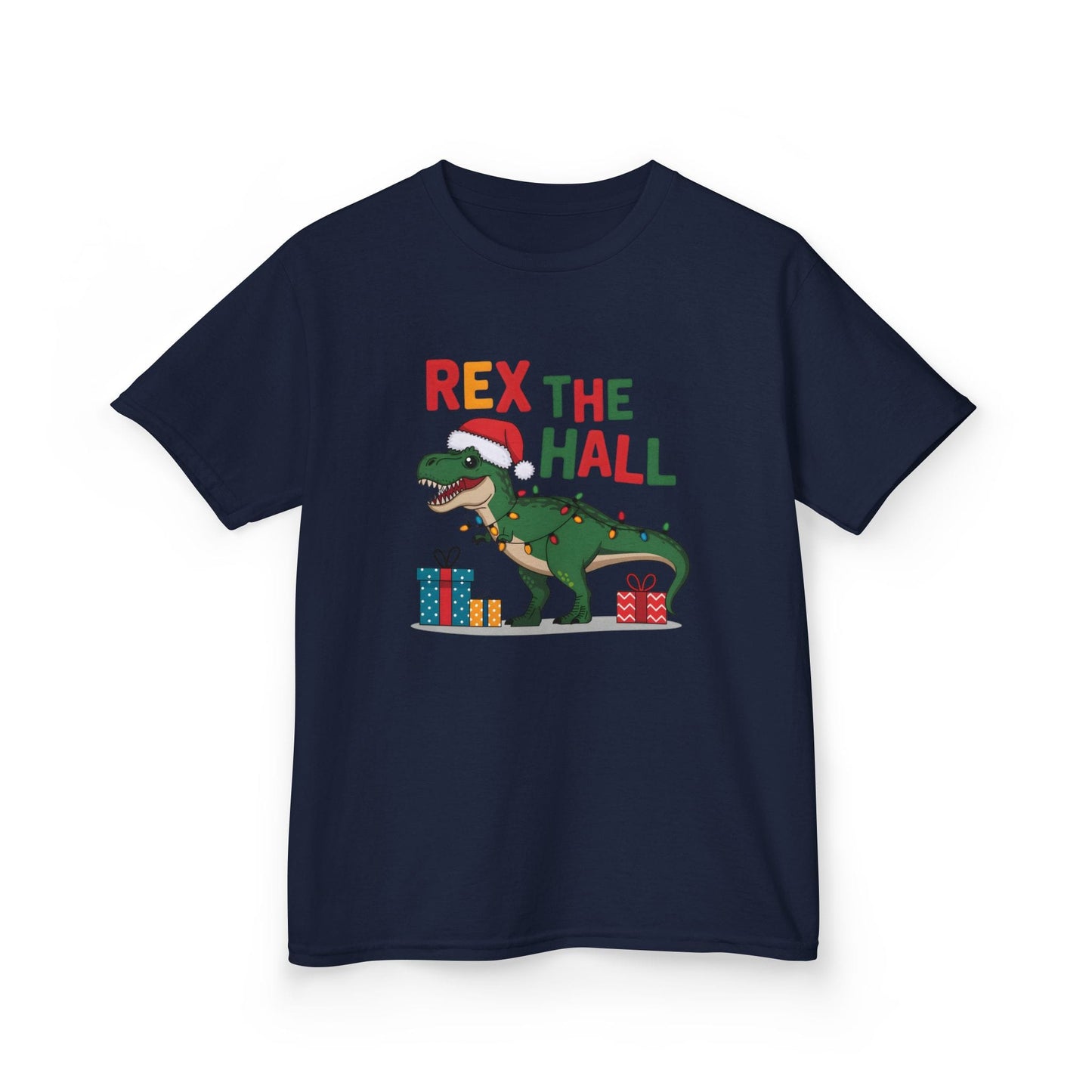 Rex The Hall Kids Christmas T-Shirt Navy / XS gift_idea unique_gift personalised_gift